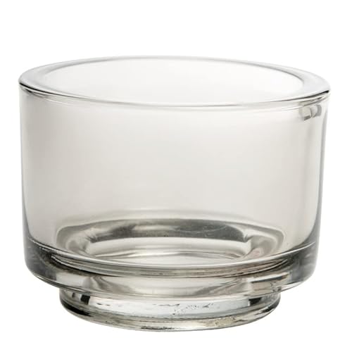 Teelichthalter Classic aus Glas 9cm GRAU. Windlicht Kerzenglas Kerzenhalter Teelichtglas von naninoa