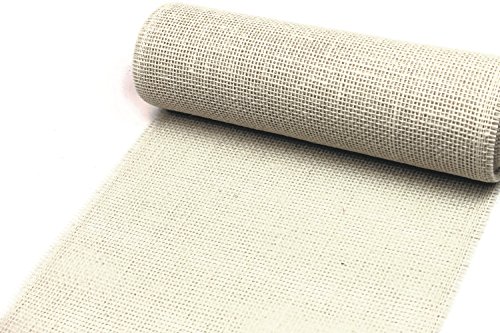 ZWARTZ Jute 30 cm (Dekostoff, Tischläufer, Tischband, Juteband) 5 m x 30cm. Farbe: Creme, Weiß, Elfenbein, Weiss von naninoa