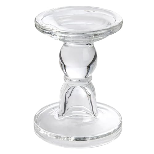 naninoa Kerzenständer DUAL Kerzenhalter, Kerzenleuchter für Stabkerzen, Spitzkerzen und Stumpenkerzen aus Glas. 8,5 x 11 cm von naninoa
