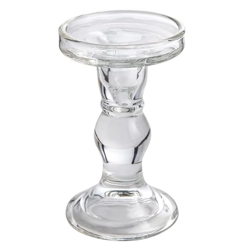 naninoa Kerzenständer DUAL Kerzenhalter, Kerzenleuchter für Stabkerzen, Spitzkerzen und Stumpenkerzen aus Glas. 8,5 x 14 cm von naninoa