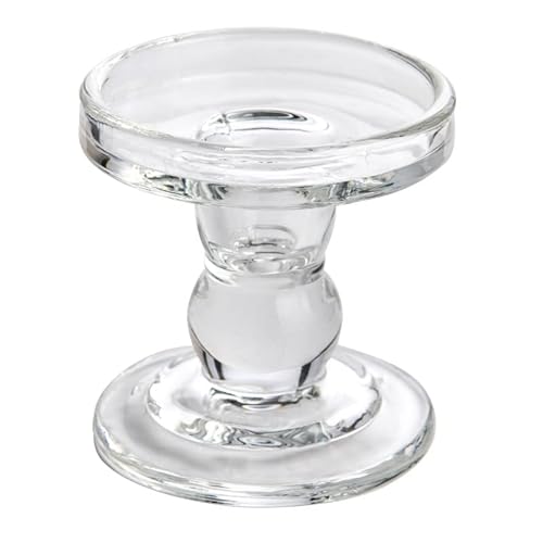 naninoa Kerzenständer DUAL Kerzenhalter, Kerzenleuchter für Stabkerzen, Spitzkerzen und Stumpenkerzen aus Glas. 8,5 x 8,5 cm von naninoa