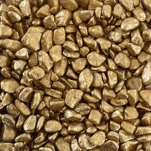 naninoa Marbles 7-15mm (Bunte Dekosteine, Goldsteine) 5 kg farbige Steine. Farbe: Gold von naninoa
