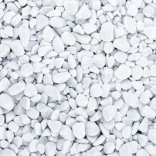 naninoa Marbles 7-15 mm. Weiße, gerundete Steine, Marmorsteine, Dekosteine, Kies, Nuggets, Kieselsteine weiß. 5 kg / 5000 g. Weiß, Weiss von naninoa