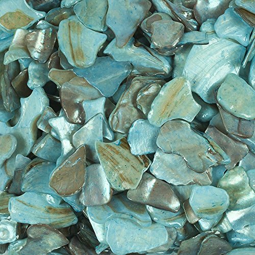 naninoa Natur-deko Perlmutt Stücke ca 10-20 mm 330 ml. Perlmutter, Perlmut, Muschel, Muscheln. Farbe: HELLBLAU von naninoa