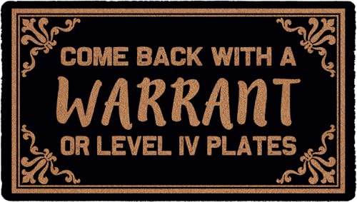 Come Back With A Warrant Willkommensmatten für Haustürmatte, Urlaub, lustige Gummi-Haustürmatten, für den Außenbereich, Eingangsbereich, rutschfeste Matten, Innendekoration, Badezimmermatte Come Back With A Warrant Willkommensmatten für Haustürmatte, Urlaub, lustige Gummi-Haustürmatten, für den Außenbereich, Eingangsbereich, rutschfeste Matten, Innendekoration, Badezimmermatte von naniyihao