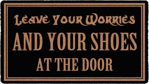naniyihao Fußmatte mit Aufschrift "Leave Your Worries and Your Shoes at The Door", 76,2 x 43,2 cm, groß, für den Außenbereich, Eingang, lustige Fußmatte für den Außenbereich, Urlaub, lustige naniyihao Fußmatte mit Aufschrift "Leave Your Worries and Your Shoes at The Door", 76,2 x 43,2 cm, groß, für den Außenbereich, Eingang, lustige Fußmatte für den Außenbereich, Urlaub, lustige von naniyihao