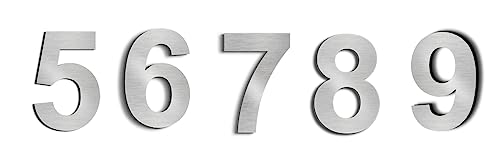 nanlyiau 5pc 3in/7.5cm edelstahl hausnummer hausnummern aus edelstahl Hausnummern edelstahl zahlen Edelstahl aus massivem SUS304,selbstklebende hausnummern(5-9) von nanlyiau