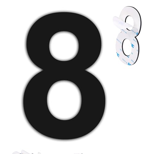 nanlyiau 5in/12.5cm selbstklebende hausnummern hausnummern schwarz matt Edelstahl Hausnummer Wasserdicht, rostfest und korrosionsbeständig(paste black 5in8) von nanlyiau