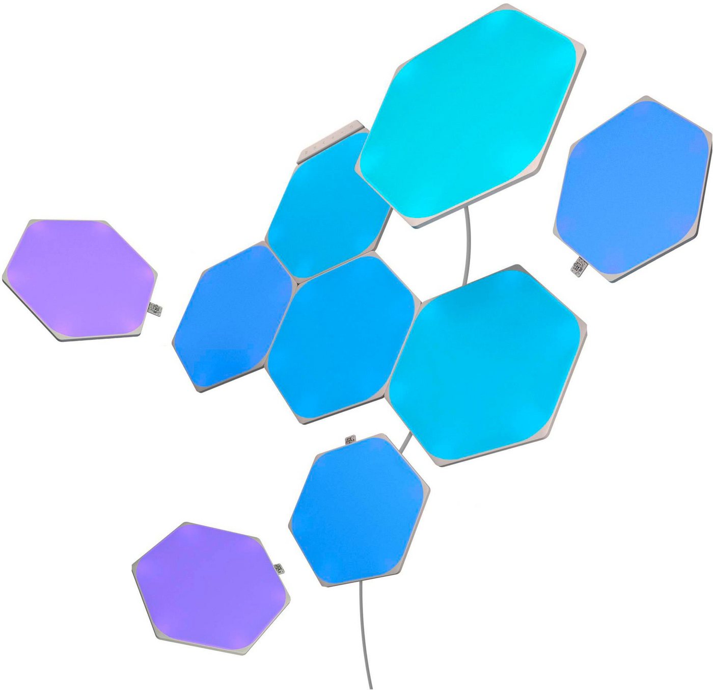 nanoleaf LED Panel Hexagons, Dimmfunktion, LED fest integriert, Farbwechsler, Starter Kit - 9 PK, Modulares Stecksystem, Smarte Technologie von nanoleaf