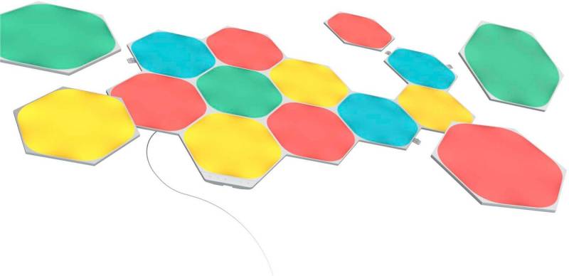nanoleaf LED Panel Hexagons, Dimmfunktion, LED fest integriert, Farbwechsler, Starter Kit - 15 PK, Modulares Stecksystem, Smarte Technologie von nanoleaf
