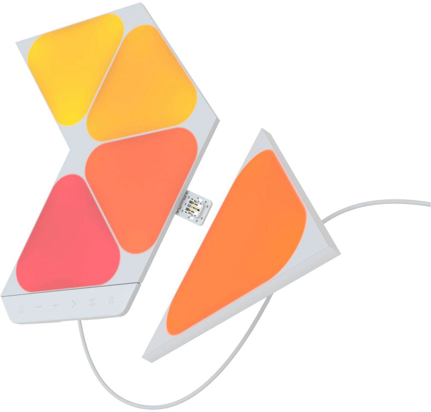 nanoleaf LED Panel Shapes Triangles Mini, Dimmfunktion, LED fest integriert, Farbwechsler, Starter Kit - 5 PK, Modulares Stecksystem, Smarte Technologie von nanoleaf
