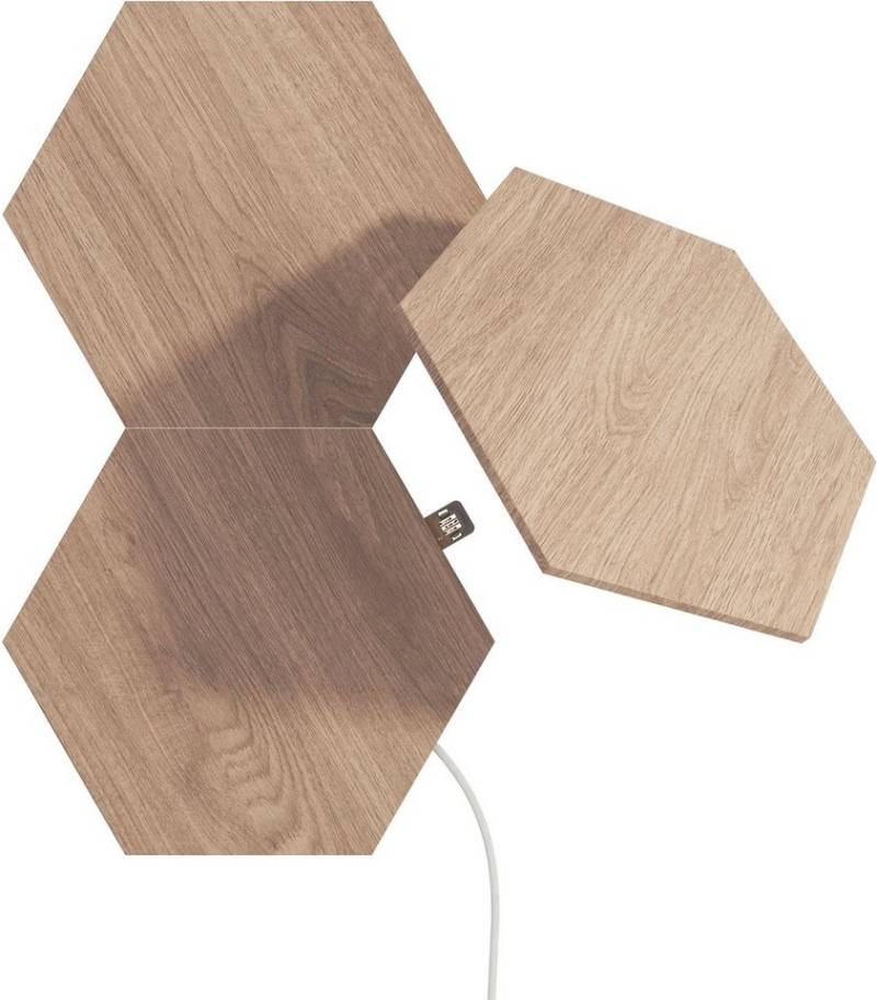 nanoleaf LED Panel Wood Look, Dimmfunktion, LED fest integriert, Farbwechsler, Expansion Pack - 3 PK, Erweiterung zum Starter Kit von nanoleaf