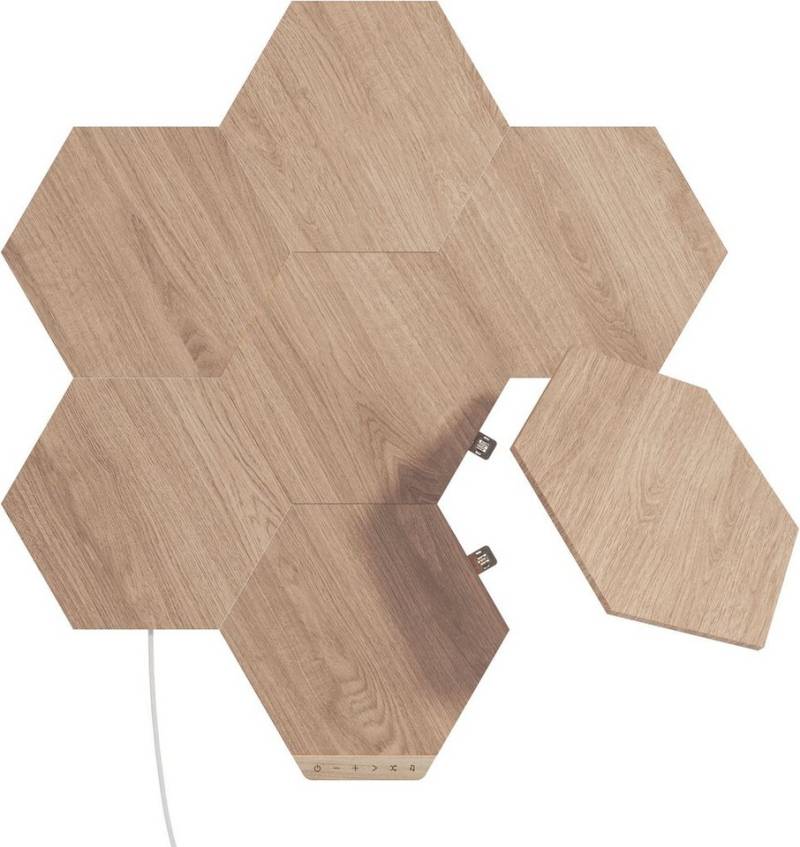 nanoleaf LED Panel Wood Look, Dimmfunktion, LED fest integriert, Farbwechsler, Starter Kit - 7 PK, Modulares Stecksystem, Smarte Technologie von nanoleaf