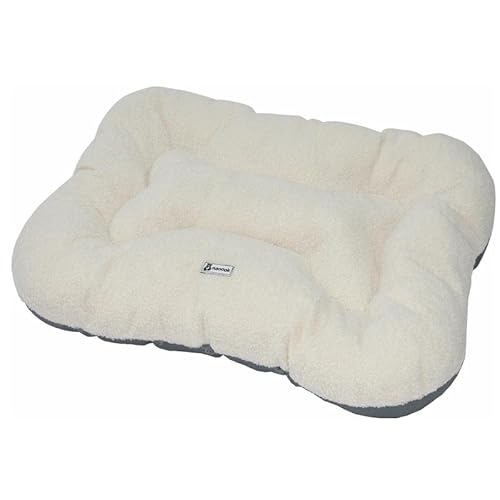 nanook Hundekissen Hundeliege dick gepolstert für Hunde große Hunde Bone flauschig waschbar 100 x 70 cm beige/weiß Rutschfester Boden von nanook