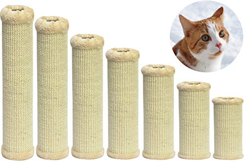 nanook Kratzsäule/Sisalsäule/Ersatzstamm für Kratzbäume - Ø 9 cm, Gewinde M8 - aus Teppichgewebe - beige - Länge 15 cm von nanook