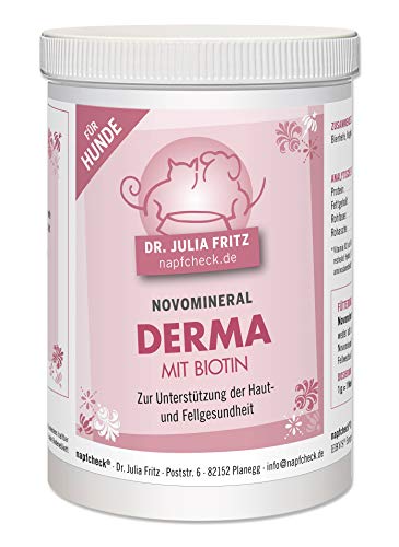 napfcheck Novomineral Derma mit Biotin - zur Unterstützung von Haut und Fell - für Hunde - 200 g von napfcheck