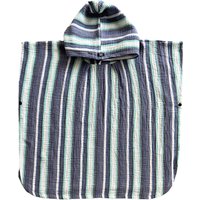 Badeponcho Musselin Blau Grün Gestreift Kapuzenhandtuch in Verschiedenen Farben Und Muster Personalisierbar Durch Bestickung von nardoniKIDS
