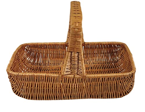 Tablett aus Weide mit Henkel holländisches Design Braun rechteckig 48x30x32 cm Tablett aus Weide mit Henkel holländisches Design Braun rechteckig 48x30x32 cm von natuleo by pokuc