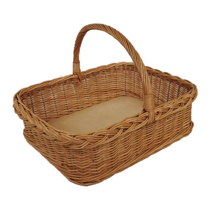 natuleo by pokuc Tablett Weidentablett mit Henkel Braun Natur Rechteckig ca. 52x40x35 cm, Bunzlauer Keramik von natuleo by pokuc