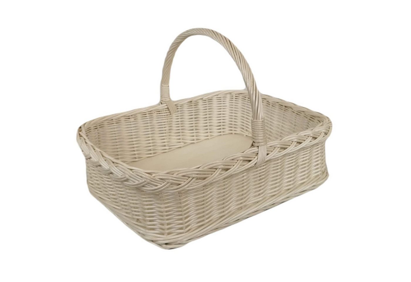 natuleo by pokuc Tablett Weidentablett mit Henkel Weiß Rechteckig ca. 52x40x35 cm, Weide von natuleo by pokuc