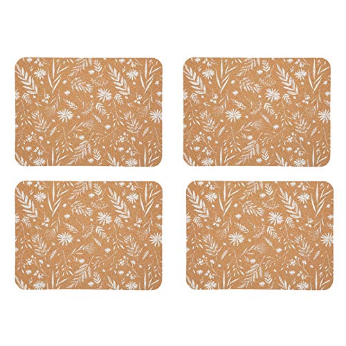 Natural Elements 4-er Set Kork-Tischsets, biologisch abbaubare, hölzerne Tischsets, 21.5cm x 19cm von KitchenCraft