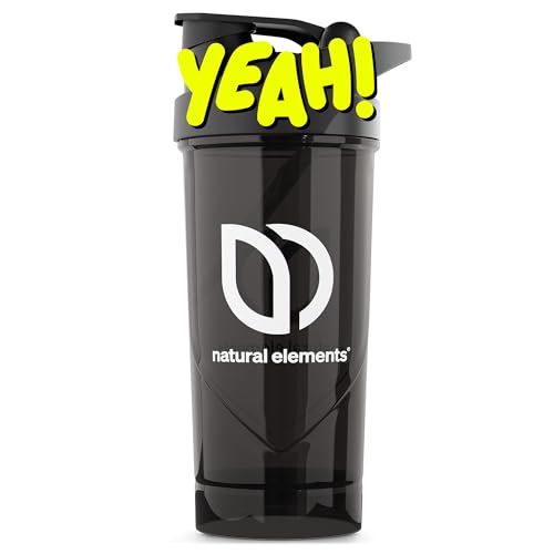 natural elements Shaker – 700 ml – innovativer, auslaufsicherer Kunststoffshaker mit Sieb & Messskala – BPA, BPS & DEHP frei – ideal für To-Go-Drinks (Eiweiß & Proteinshaker) von natural elements