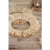 Raffia Bast Ring, Boho, Wanddeko, Wandbehang, Wandkunst von naturalbohoshop