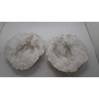 Kleines Kristalldrusenpaar Weiß von naturalmysticsu