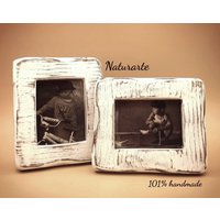 Distressed Weiße Holz Bilderrahmen von naturarte