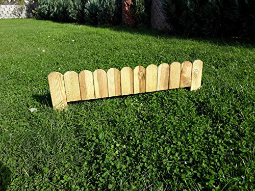 naturholz-shop 10 x Steckzaun 110 cm Zaunhöhe 20 cm aus Holz für Beeteinfassung Rasenkante von naturholz-shop