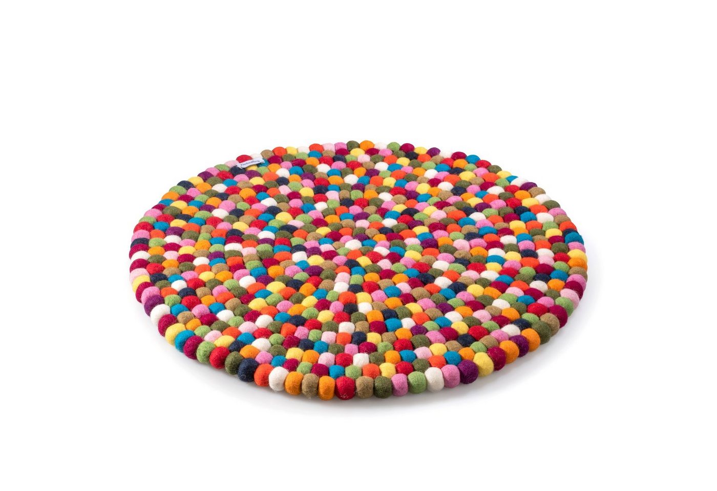 Kinderteppich Teppich ø 60cm zum Sitzen, Spielen, Deko, naturling, Rund, Höhe: 20 mm, hohe Filz Kugeln von naturling