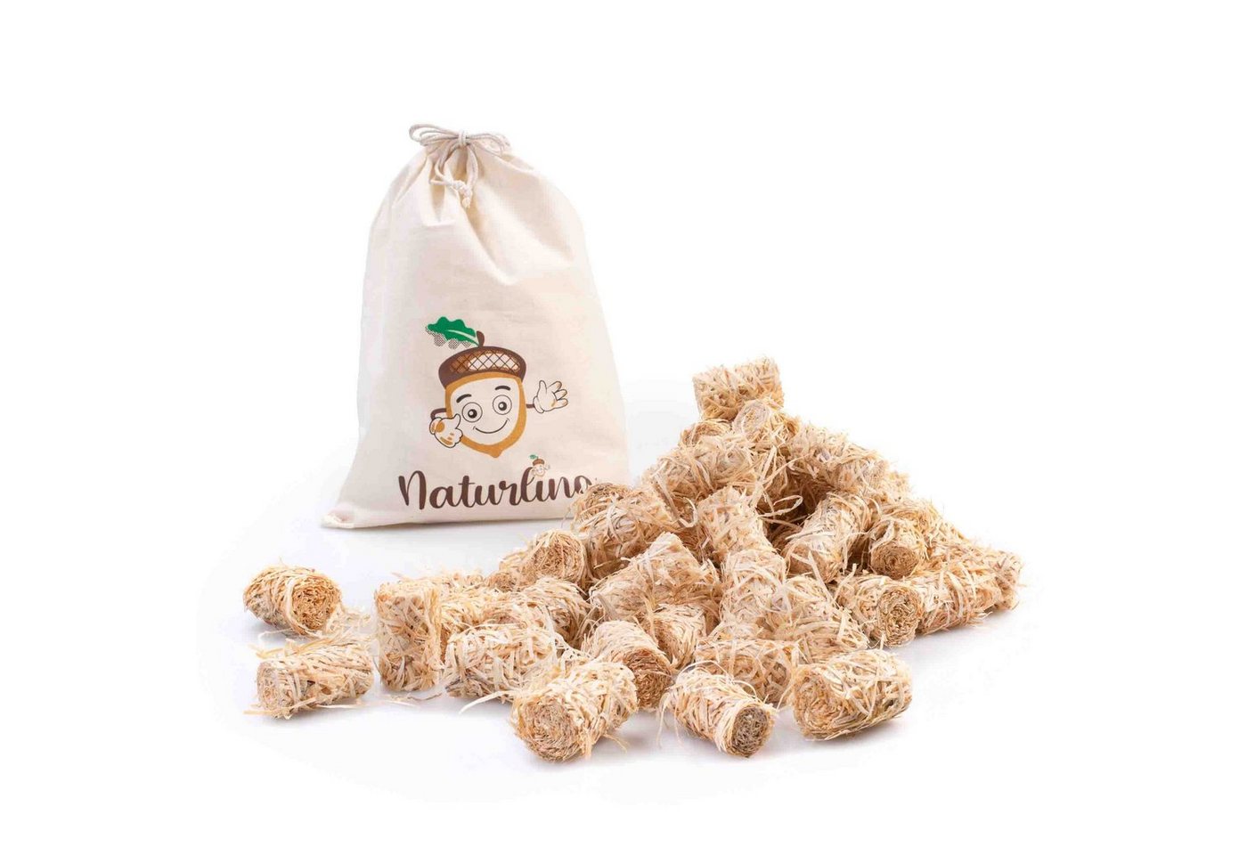 naturling Grillanzünder Holzwolle Anzünder gewachst, 5 kg, (ca, 400-St), mit Vorratsbeutel von naturling