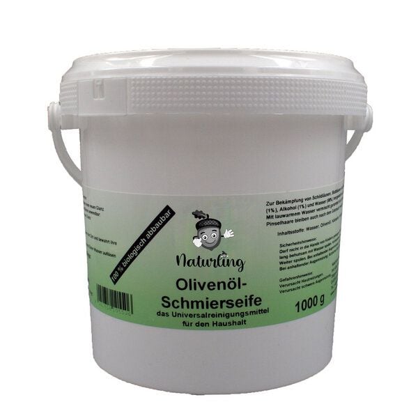 naturling Olivenöl Schmierseife - flüssige Paste Putzmittel 1000 g von naturling