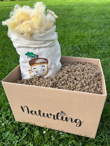 naturling Schafwollpellets Natur 3,5kg mit 250g Schafwolle - organischer Langzeitdünger Bio Kombipaket (3.75, Kilogramm) von naturling