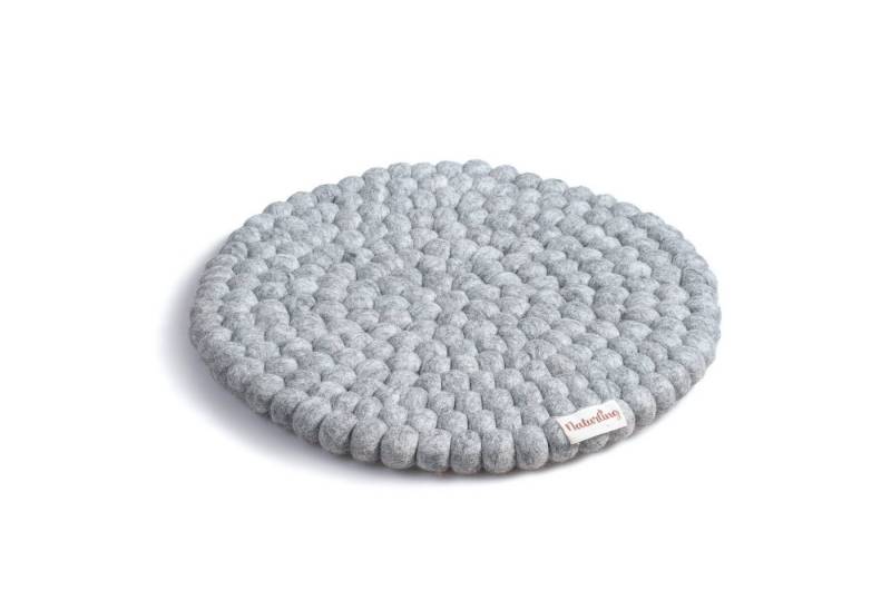 naturling Sitzkissen Filzkugel Stuhlkissen rund 34cm 100% Schurwolle, aus 2cm Filz Kugeln von naturling