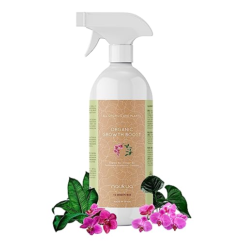 1L Bio Orchideendünger - Revitalisierend und Verlängert die Blütezeit der Orchidee - 100% Natürlicher, ungiftiger FlüssigDünger & Wachstumsförderer - Innen & Außen - Gebrauchsfertiges Spray von naukua