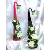 Moderner Weihnachtsbaum, Baumgeschmückte Künstliche Blumen Früchte, Tisch Weihnachtsraumdekoration, Rosa Dekor von navical