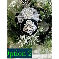 Schwarze Weihnachtskugel, Schwarz Und Silber Baumschmuck, Schwarze Weihnachtsdekoration, Ornament von navical