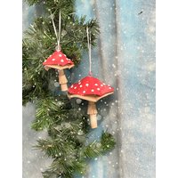 Weihnachten Handgemachte Pilz, Schaumstoff Ornamente, Schaumpilz, 2Er-Set Ornamente von navical