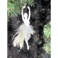 Weihnachtsballerina, Set Von 6 Cardstock Ballerina Ornamenten Verziert Mit Federn Und Bändern, Weihnachtsdeko, Weihnachtsballerina Ornamente von navical