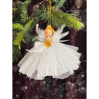 Weihnachtsengel, Weiße X-Mas Puppe, Handgemachter Engelschmuck, Geschenk Für Mädchen, Weihnachtliche Raumdekoration von navical