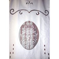 Weißer Cutwork Vorhang Cottage Chic Dekor Aus Tüll Bestickt von naxosart