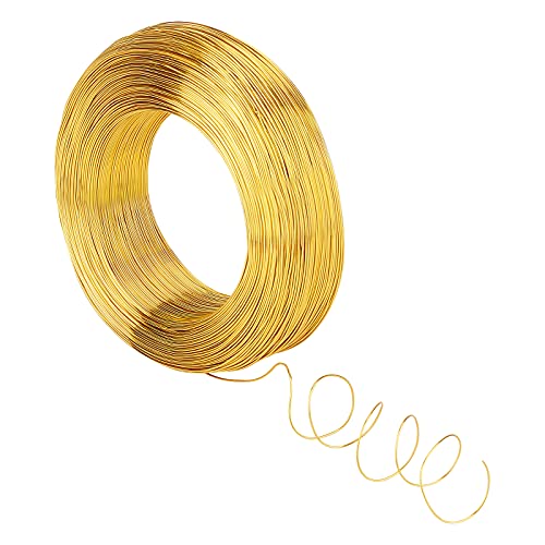 nbeads 1 Rolle 20 Gauge Aluminiumdraht, 300m Gold-Aluminium-Modellierdraht Für Schmuckhandwerk, Modellieren, Armaturen Und Skulpturen, 0.8 mm In Durchmesser von nbeads