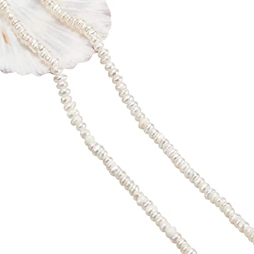 NBEADS 1 Stränge Ca. 177 Stück Natürliche Kultivierte Süßwasserperlen, 3~3.5 mm Kleine Zweiseitig Polierte Süßwasserperlen Lose Süßwasserperlen Charms Perlen Für Schmuckherstellung, Papaya-Peitsche von nbeads