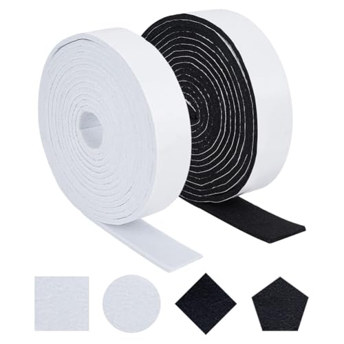 NBEADS 10mx4cm Filz Selbstklebend Stoff, 2 Farben Selbstklebender Filzstoff Selbstklebende Filzpads für Hartholzböden Chair Wall Protector, 5 mm Dick von nbeads
