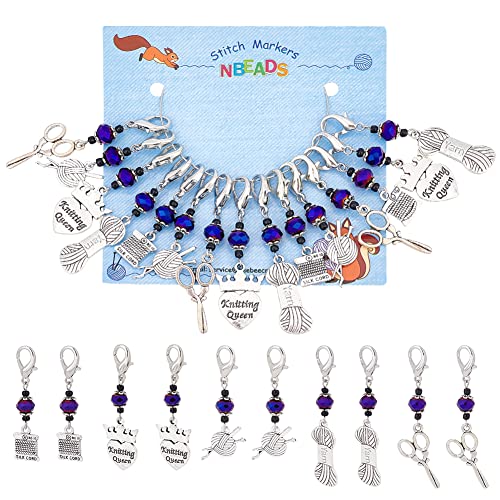 NBEADS 15 Stk. Stricken Thema Maschenmarkierer, 5 Styles Legierung Häkelstichmarker Charms Verriegelungsstichmarker Zum Stricken Weben Nähen Zubehör Quilten Handgemachter Schmuck, Antik Silber Farbe NBEADS 15 Stk. Stricken Thema Maschenmarkierer, 5 Styles Legierung Häkelstichmarker Charms Verriegelungsstichmarker Zum Stricken Weben Nähen Zubehör Quilten Handgemachter Schmuck, Antik Silber Farbe von nbeads