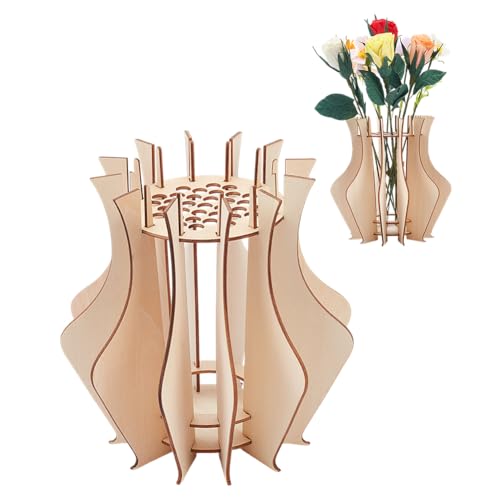 NBEADS 2 Sätze Holzvase für Blumen, Faux Flower Holzvase Blumenvase Bausatz Display Stand für Blumenstrauß Arrangement Home Decoration Esstisch Büro Dekor, 20x20cm NBEADS 2 Sätze Holzvase für Blumen, Faux Flower Holzvase Blumenvase Bausatz Display Stand für Blumenstrauß Arrangement Home Decoration Esstisch Büro Dekor, 20x20cm von nbeads