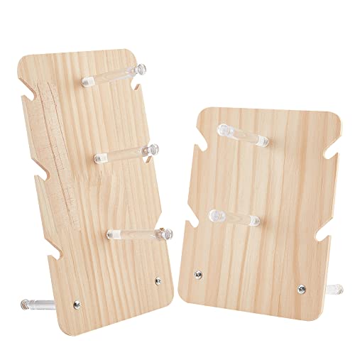 nbeads 2 Sets Holz Brillenständer, 3-Stufiger/2-Stufiger Sonnenbrillen Rack Brillen Display Halter Tischplatte Einzelhandel Brillen Schmuck Organizer Für Brillen Sonnenbrille Schattierungen Anzeigen von nbeads