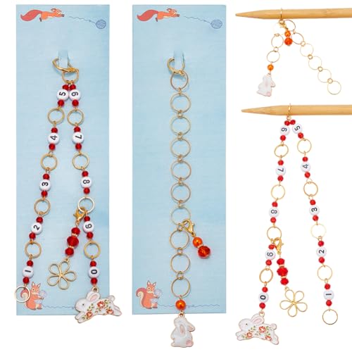 NBEADS 2 Stk. 2 Stile Kaninchen Stricken Reihe Zähler Chains, 0~9 Nummer Stricken Ketten mit Acryl-Perle Legierung Emaille Kaninchen Stitch Marker Stricken Häkeln Zubehör für Weben Nähen Schmuck NBEADS 2 Stk. 2 Stile Kaninchen Stricken Reihe Zähler Chains, 0~9 Nummer Stricken Ketten mit Acryl-Perle Legierung Emaille Kaninchen Stitch Marker Stricken Häkeln Zubehör für Weben Nähen Schmuck von nbeads