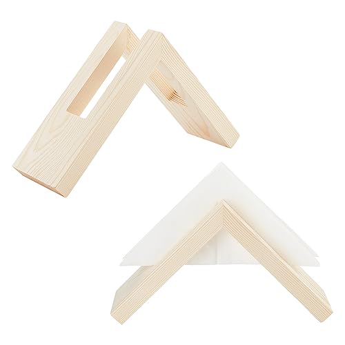 NBEADS 2 Stück Hölzerne Serviettenhalter, Holz Bauernhaus Serviettenspender Bisque Desktop Storage Regal Halter stabiles Dreieck Vinyl Record Stand für Bauernhaus Küche Restaurant Haus von nbeads